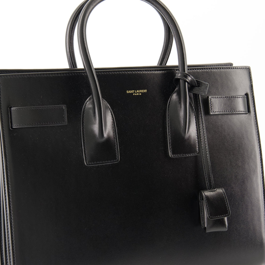 Saint Laurent Sac de Jour, black handbag, designer bag, luxury accessories, smooth leather handbag