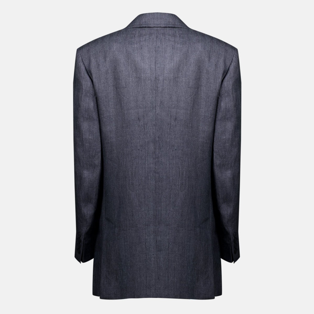 Blazer de linho cinzento com padrão espinha
