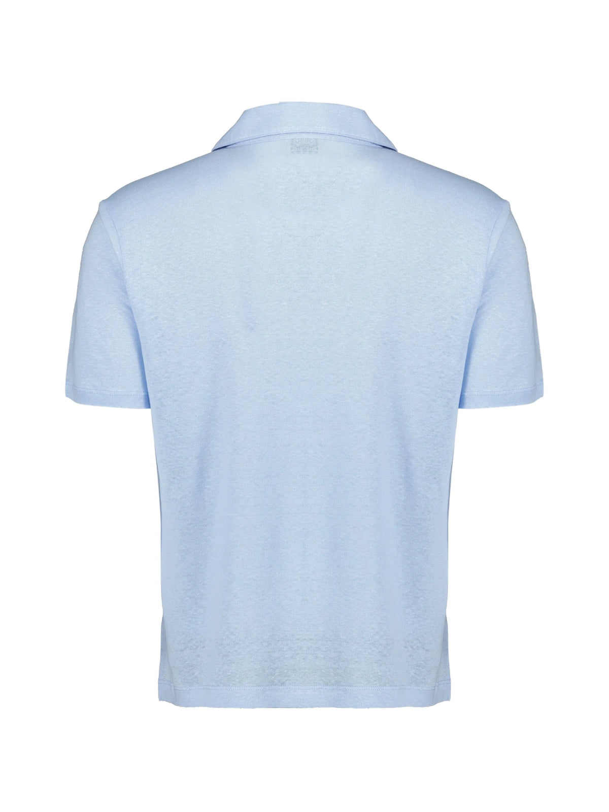 Image of Light Blue Linen Polo Shirt by Officine Générale for Men - Season Spring-Summer 2026 - Model View 2