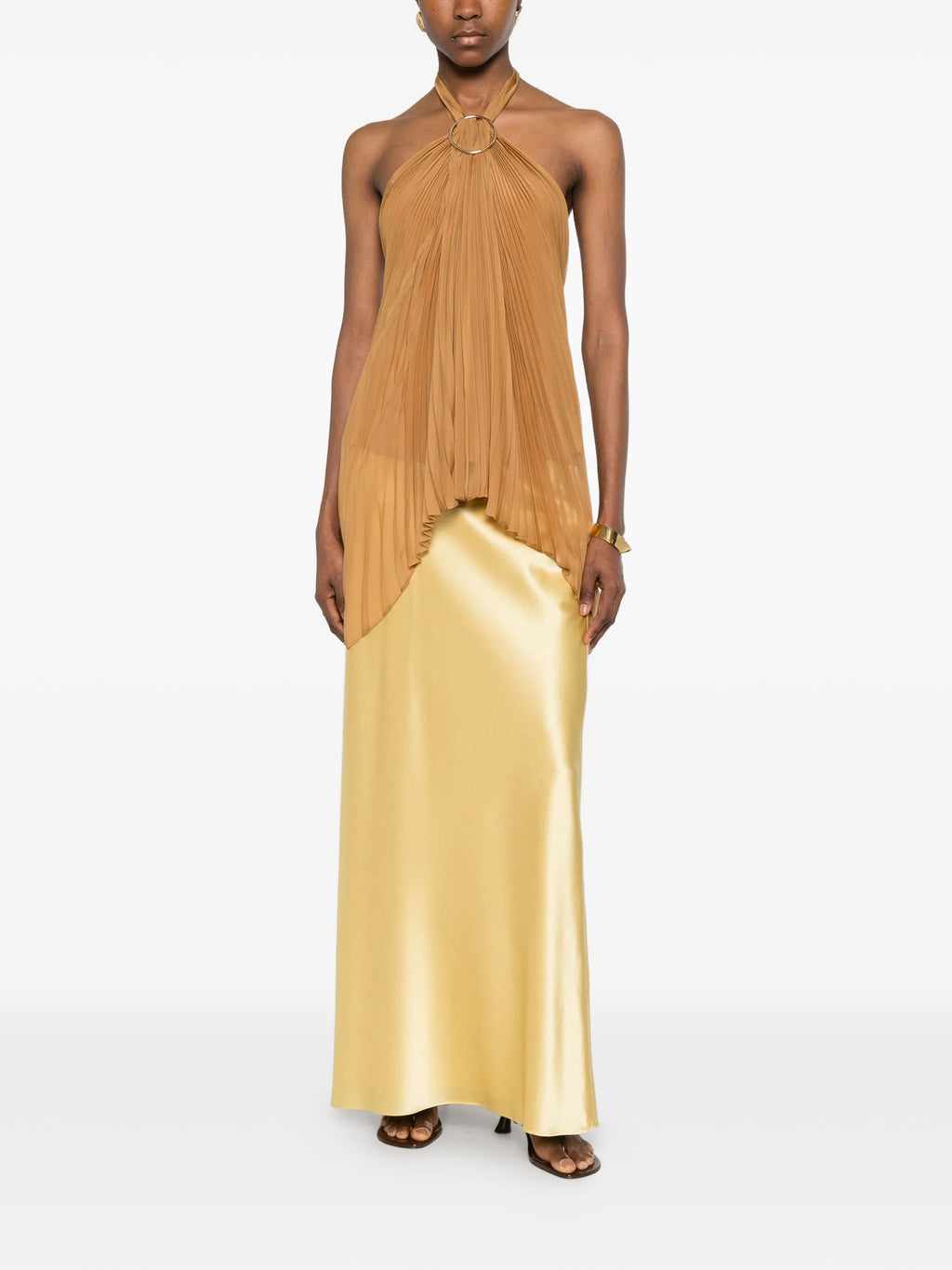 Image of Brown Pleated Top by Max Mara for Women - Season Spring-Summer 2026 - Model View 1