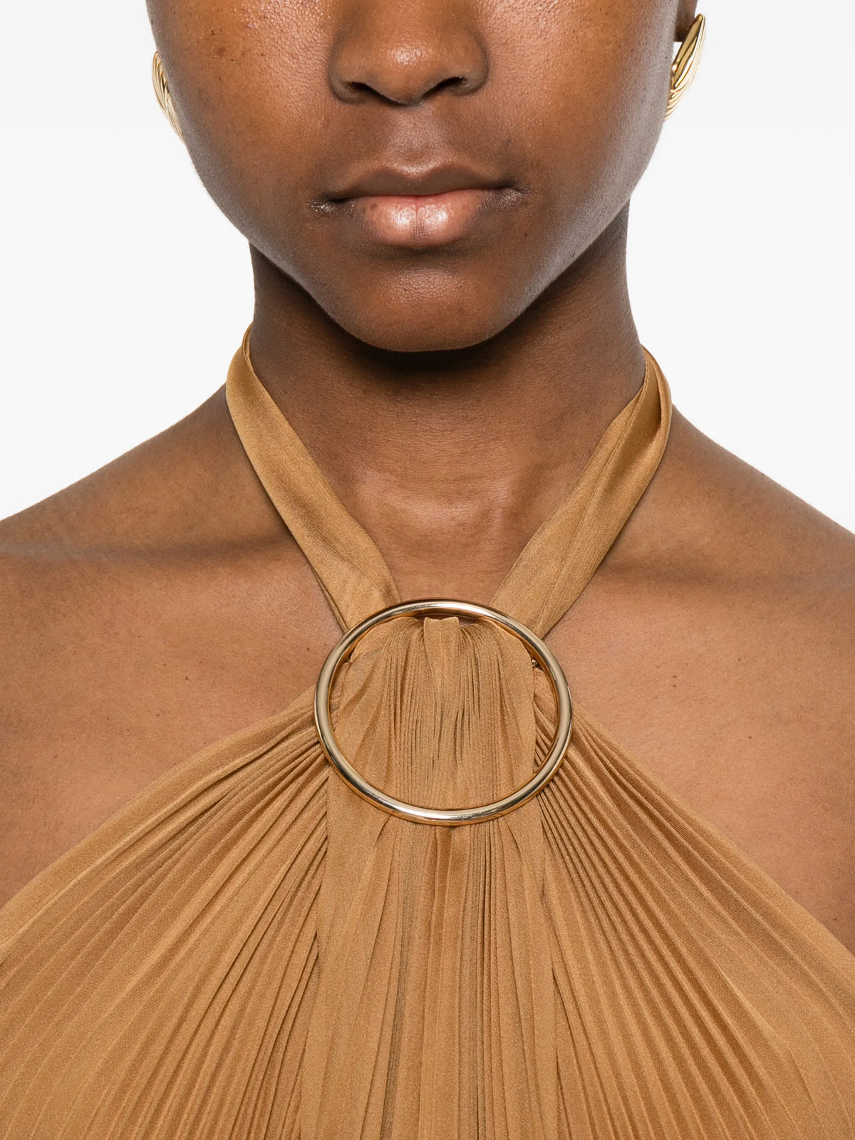 Image of Brown Pleated Top by Max Mara for Women - Season Spring-Summer 2026 - Model View 4