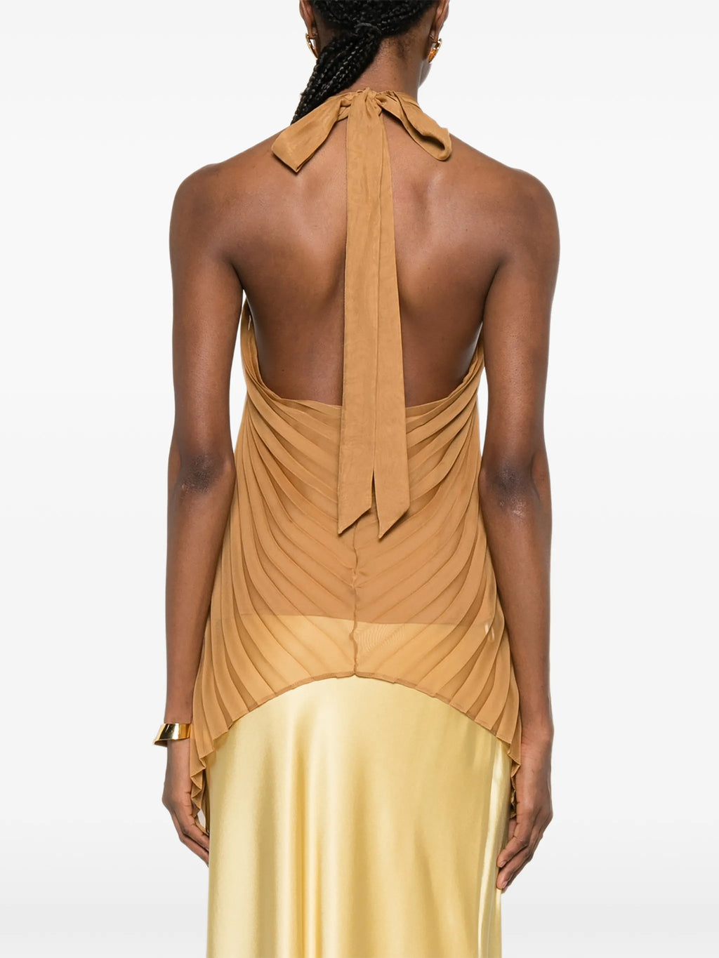 Image of Brown Pleated Top by Max Mara for Women - Season Spring-Summer 2026 - Model View 3