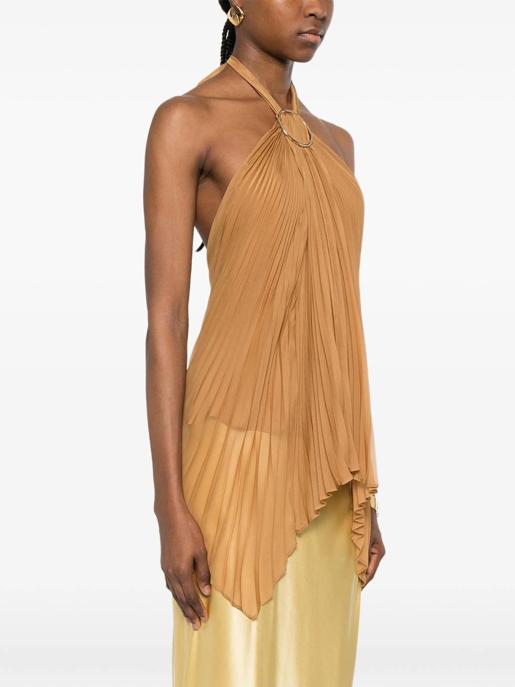 Image of Brown Pleated Top by Max Mara for Women - Season Spring-Summer 2026 - Model View 2