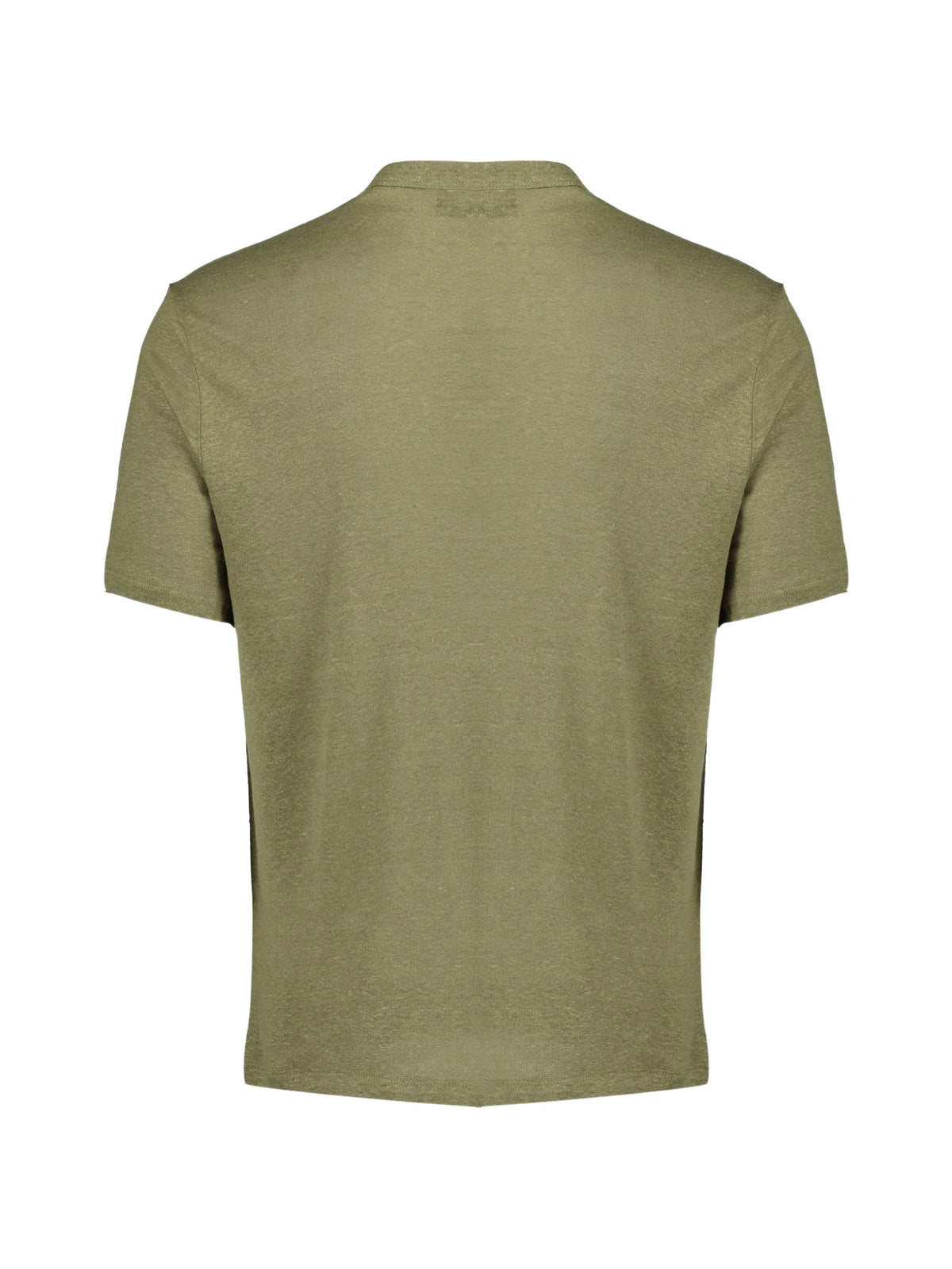Image of Kaki Linen T-Shirt by Officine Générale for Men - Season Spring-Summer 2026 - Model View 2