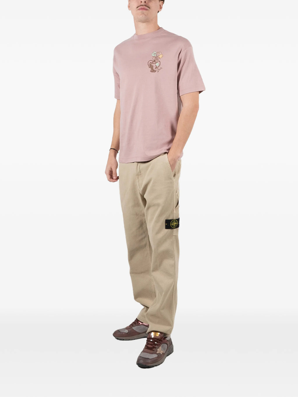 Image of Pink T-Shirt Vase Havana - Drôle de Monsieur by Drole De Monsieur for Men - Season Spring-Summer 2026 - Model View 2