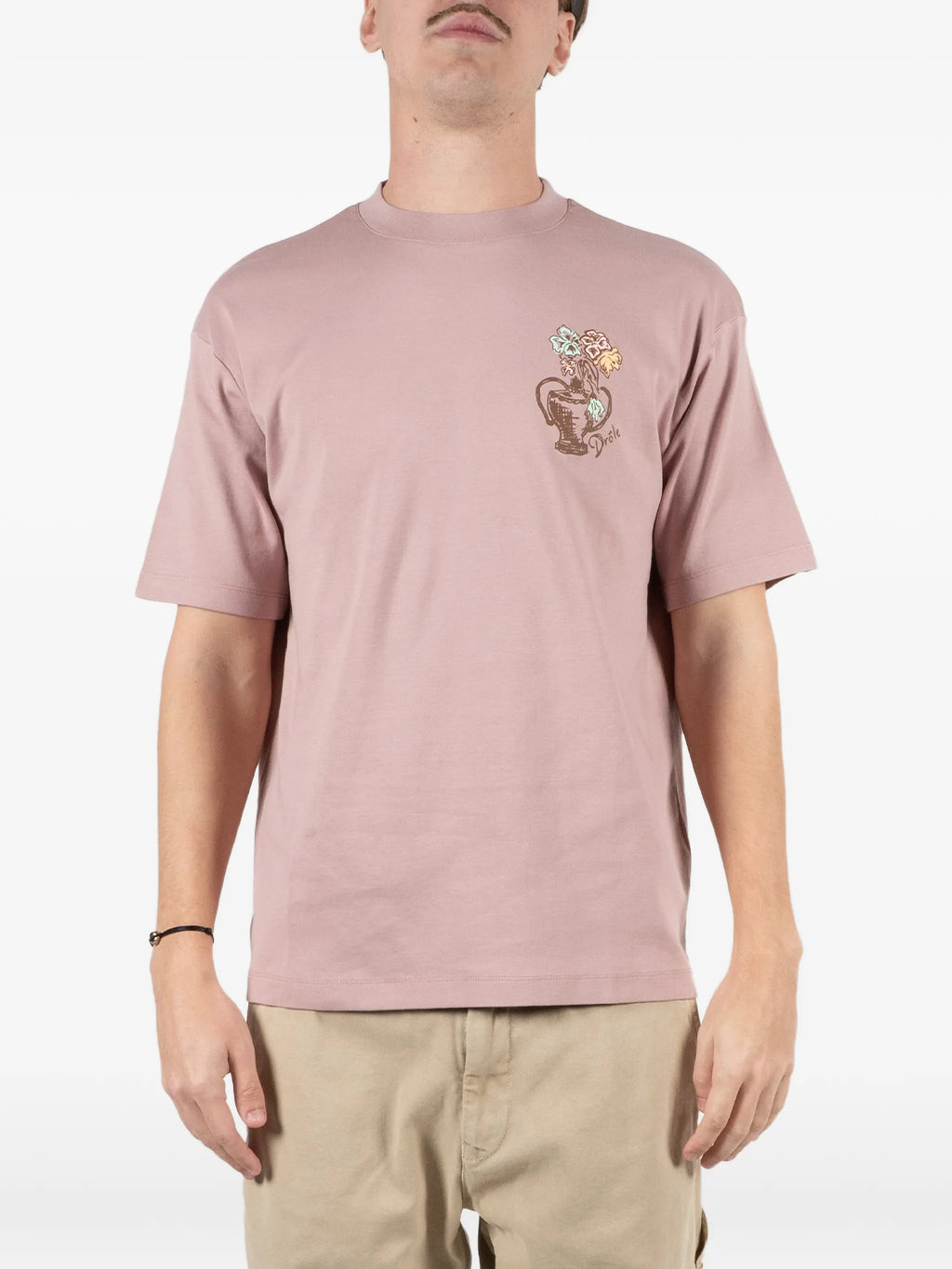 Image of Pink T-Shirt Vase Havana - Drôle de Monsieur by Drole De Monsieur for Men - Season Spring-Summer 2026 - Model View 1