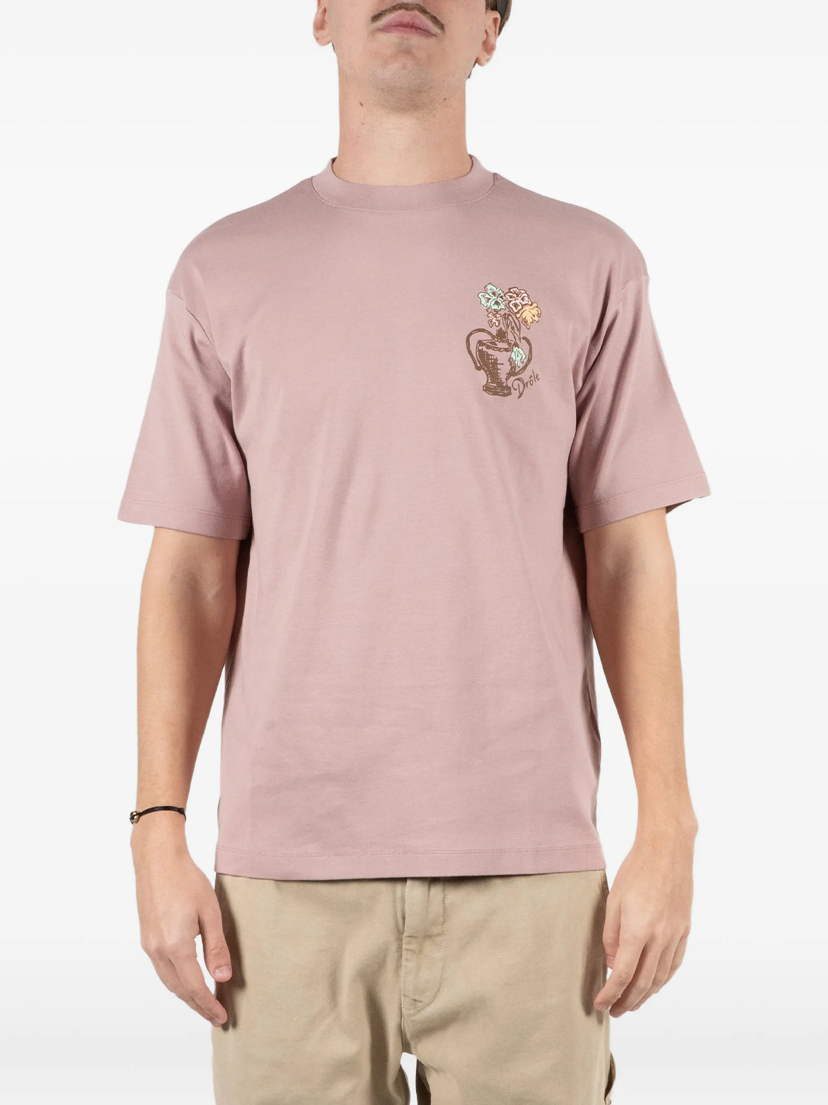 Image of Pink T-Shirt Vase Havana - Drôle de Monsieur by Drole De Monsieur for Men - Season Spring-Summer 2026 - Model View 1