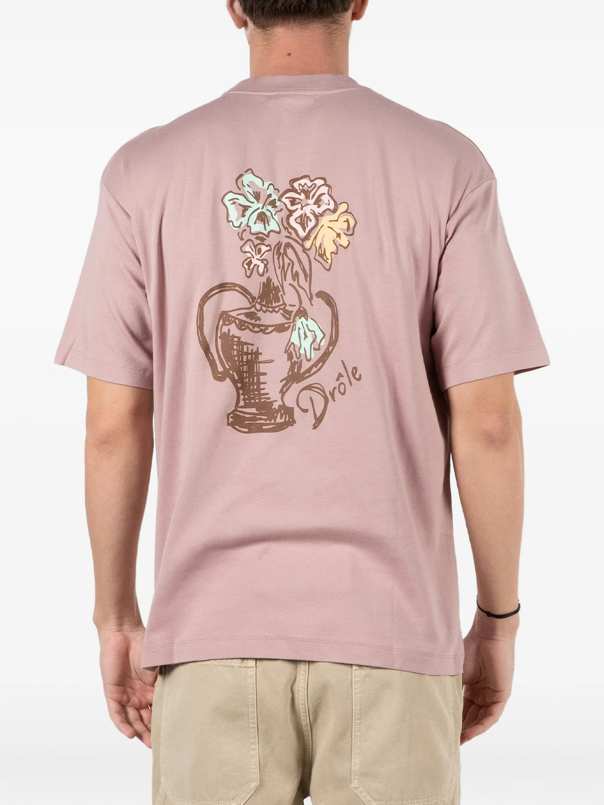 Image of Pink T-Shirt Vase Havana - Drôle de Monsieur by Drole De Monsieur for Men - Season Spring-Summer 2026 - Model View 3