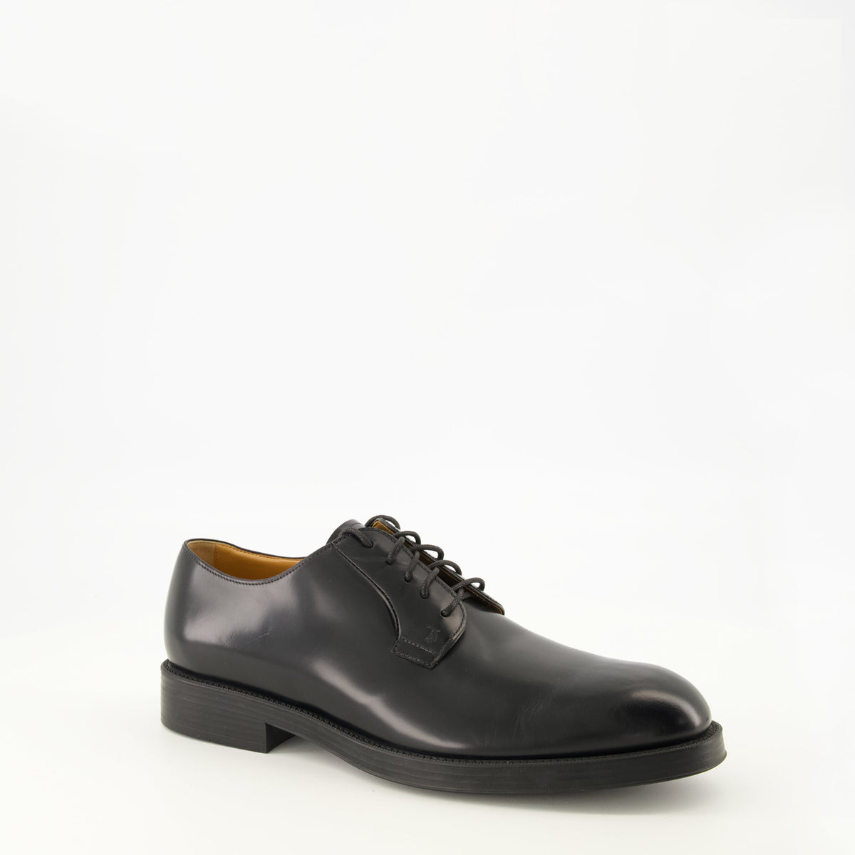 Black Leather Derby Shoes