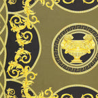 silk scarf, Versace, luxury accessories, black and gold scarf, Autumn-Winter 2024