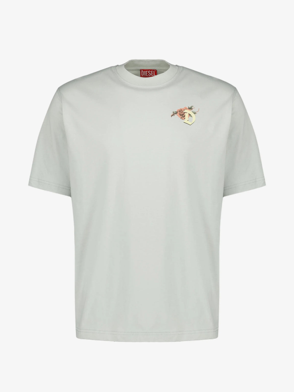 Image of T-Boggy Grey Cotton T-Shirt by Diesel for Men - Season Spring-Summer 2026 - Model View 1