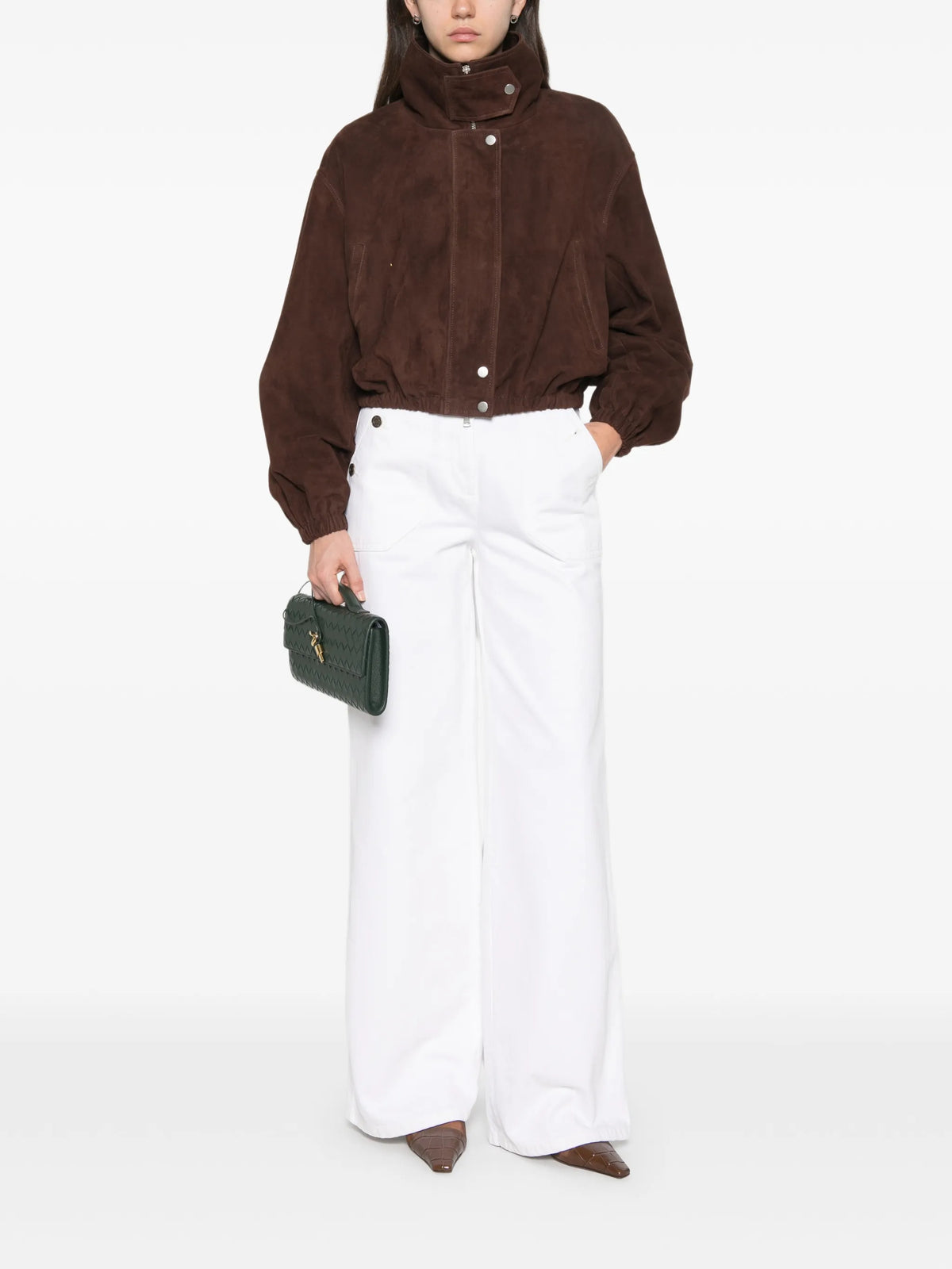 Image of White Cotton Wide-Leg Trousers by Max Mara for Women - Season Autumn-Winter 2026 - Model View 1