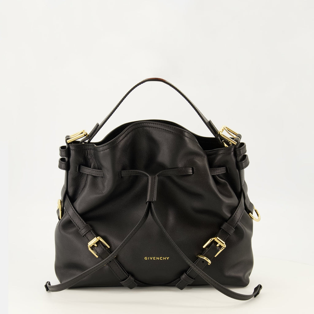 Voyou Bucket Leather Bag in Black