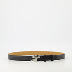 Imagen de un cinturón de cuero negro de Courrèges para hombres - Temporada Primavera-Verano 2025 - Vista frontal