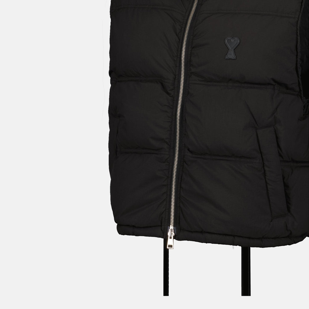 Image of Sleeveless Nylon Down Jacket by Ami PARIS for Men - Season Autumn-Winter 2024 - Detail View 5