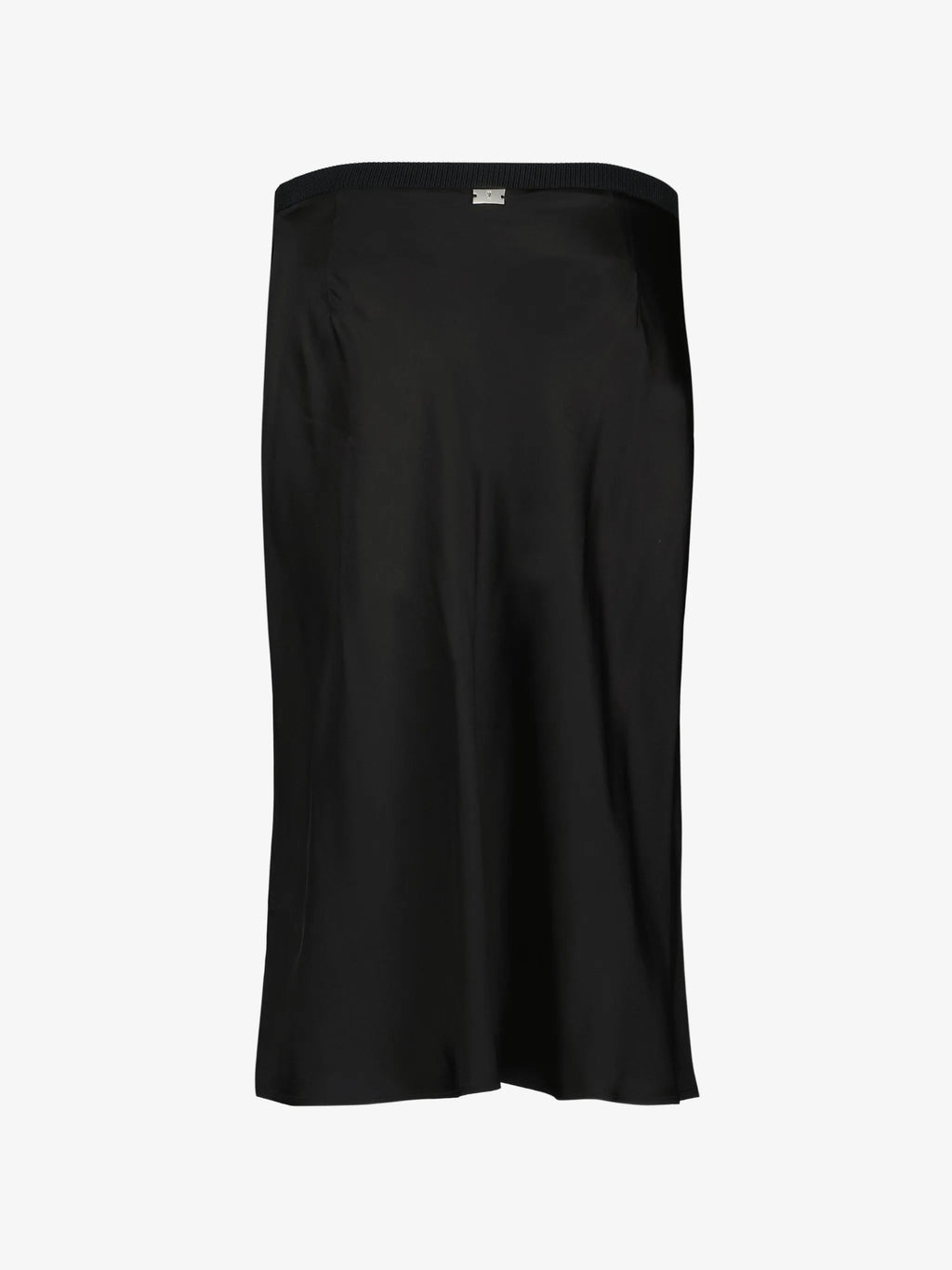 Image of Midi Black Satin Effect Skirt by Ami PARIS for Women - Season Spring-Summer 2026 - Model View 2