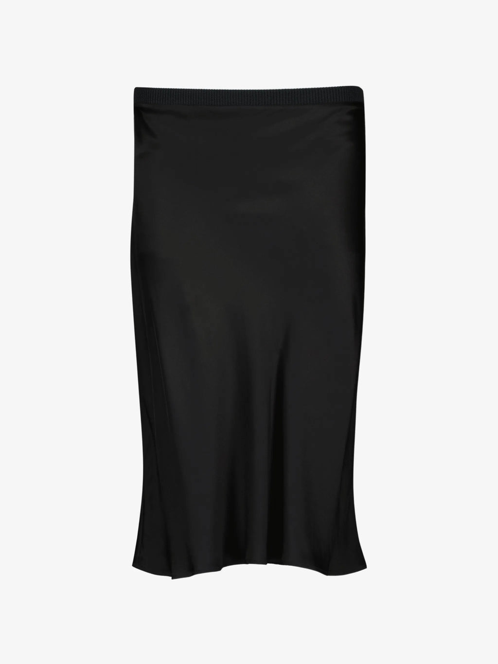 Image of Midi Black Satin Effect Skirt by Ami PARIS for Women - Season Spring-Summer 2026 - Model View 1