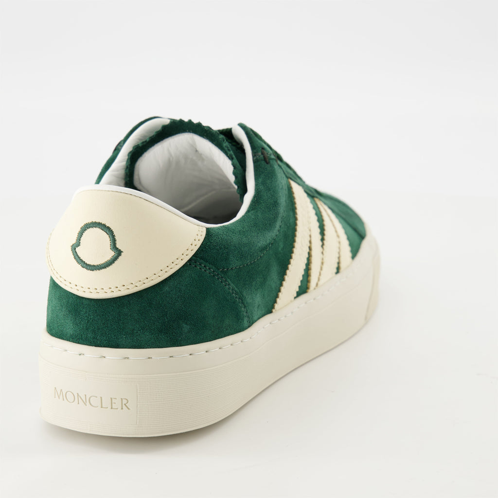 Bild der Monaco Sneakers aus grünen Velvet von Moncler für Herren - Saison Frühling-Sommer 2025 - Rückansicht