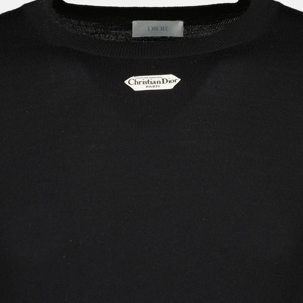 Dior sweater, black wool sweater, Autumn-Winter 2025, men's knitwear, designer knitwear