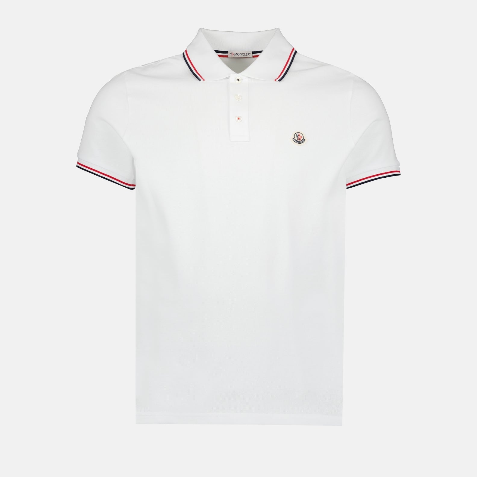 Image of Polo à logo en coton by Moncler for Men - Season Spring-Summer 2026 - Front View