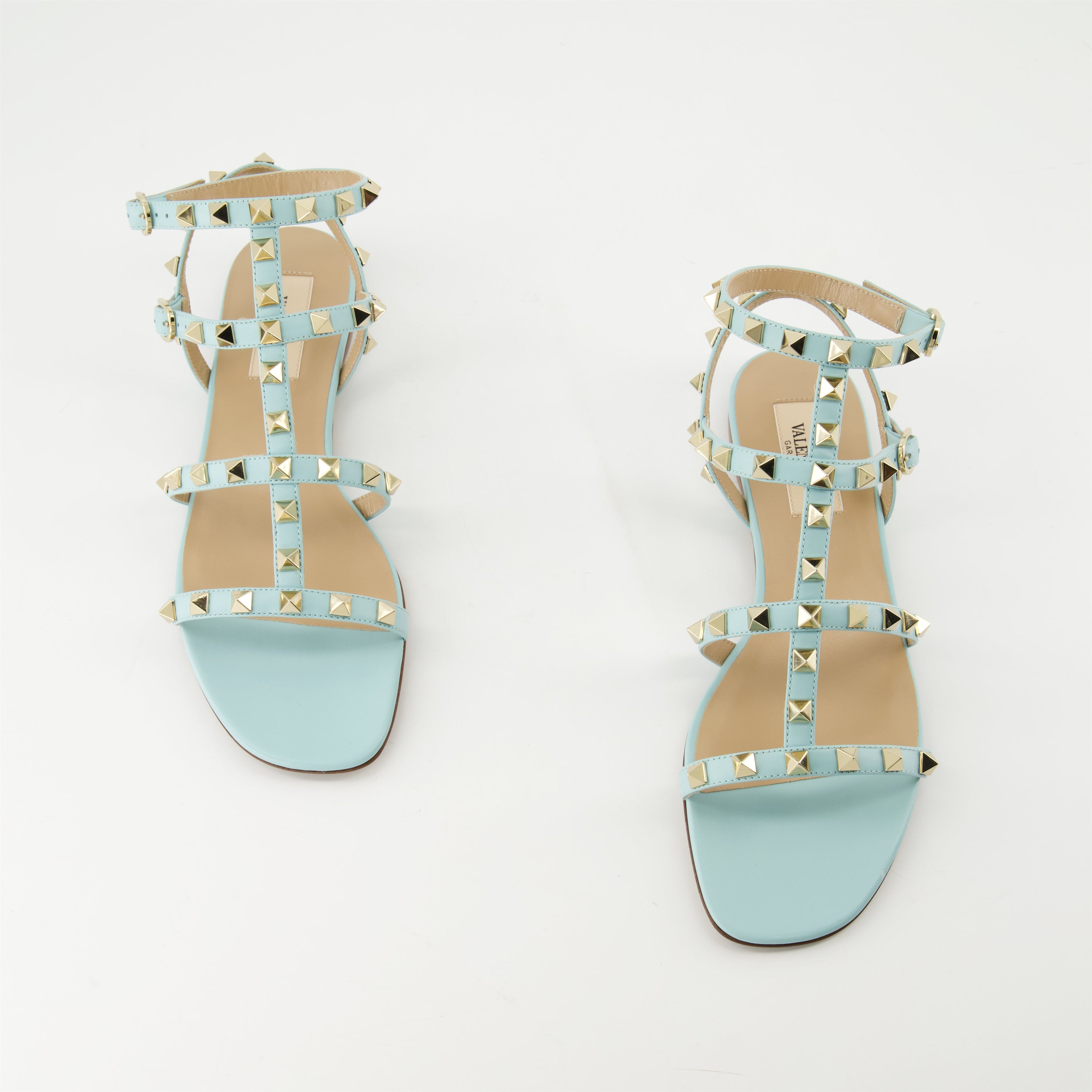Light Blue Sandals, Rockstud Sandals, Valentino, Women’s Footwear, Designer Sandals