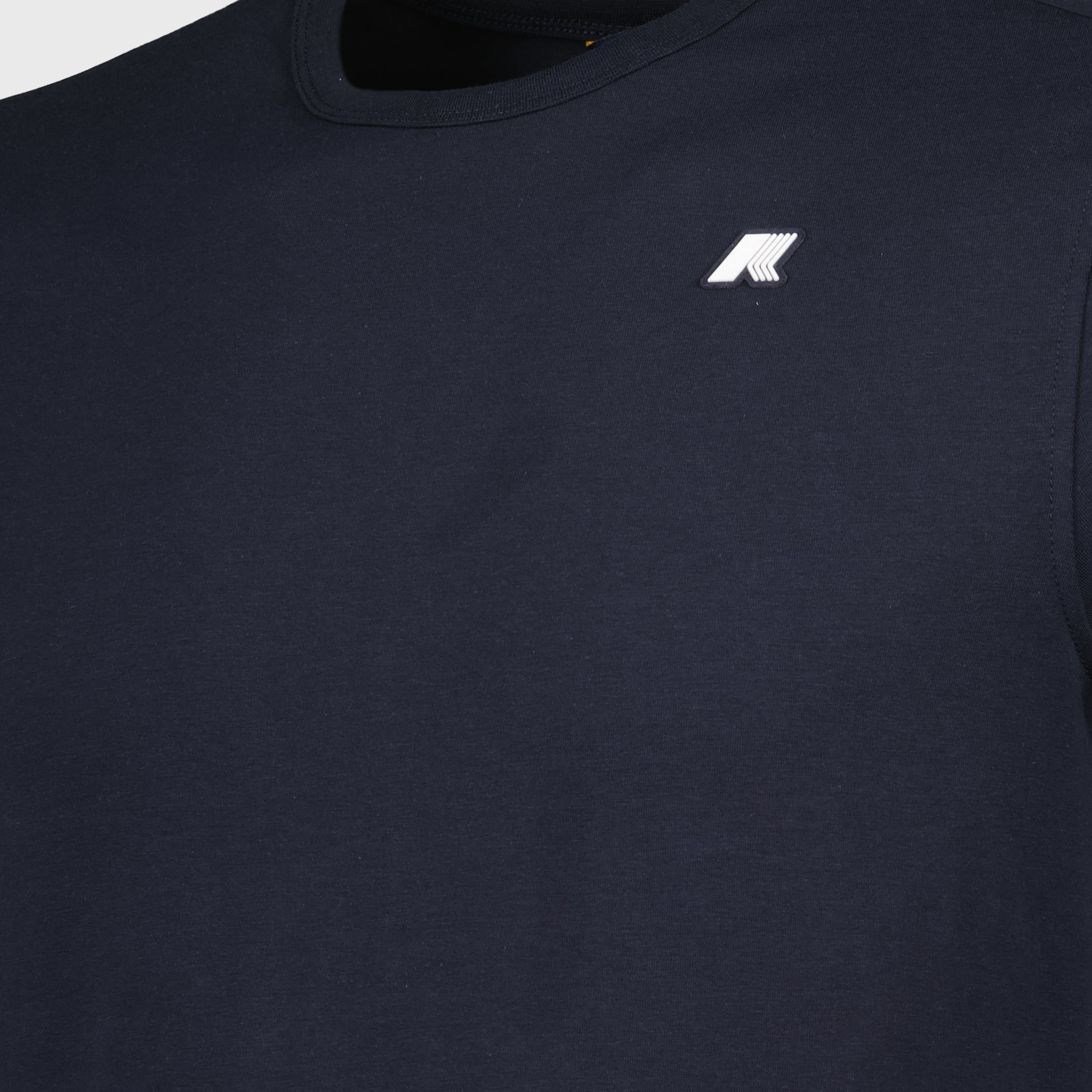 K-Way T-shirt, navy blue T-shirt, men's casual wear, cotton jersey T-shirt, Adam Light model