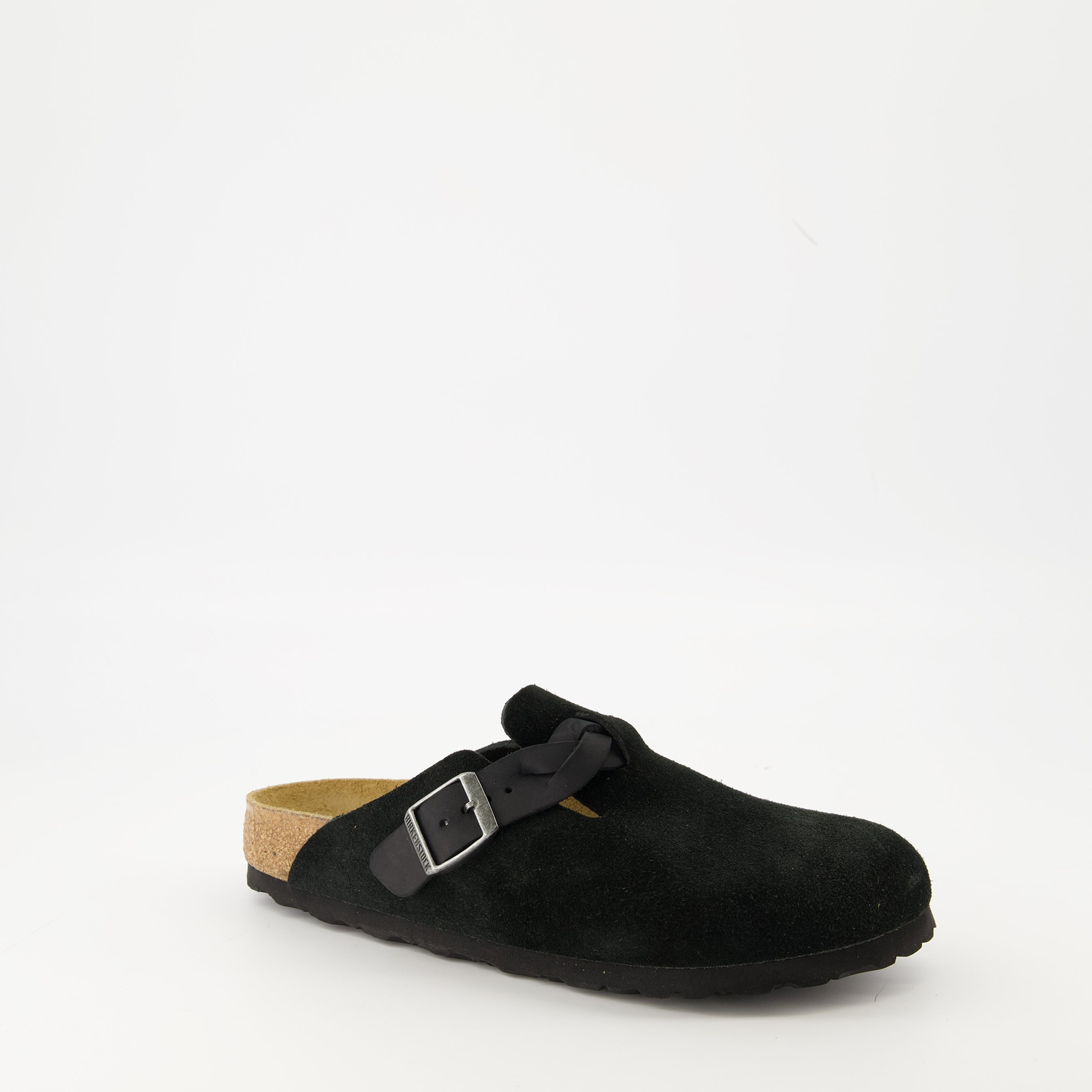 Birkenstock Boston Mules, Braided Leather Mules, Comfort Footwear, Anatomical Footbed, Black Mules