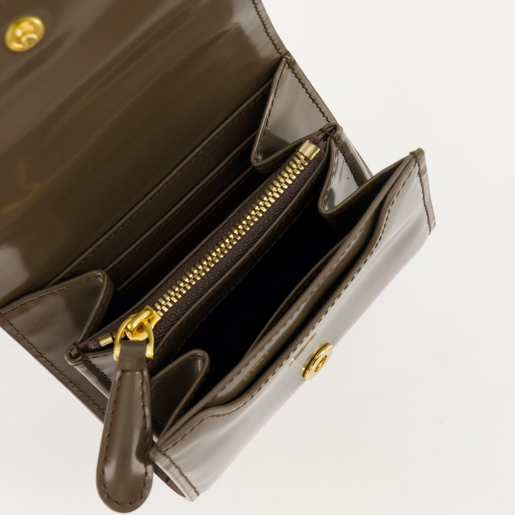 Ami Paris wallet, brown leather wallet, unisex accessories, Autumn-Winter collection, grained leather wallet