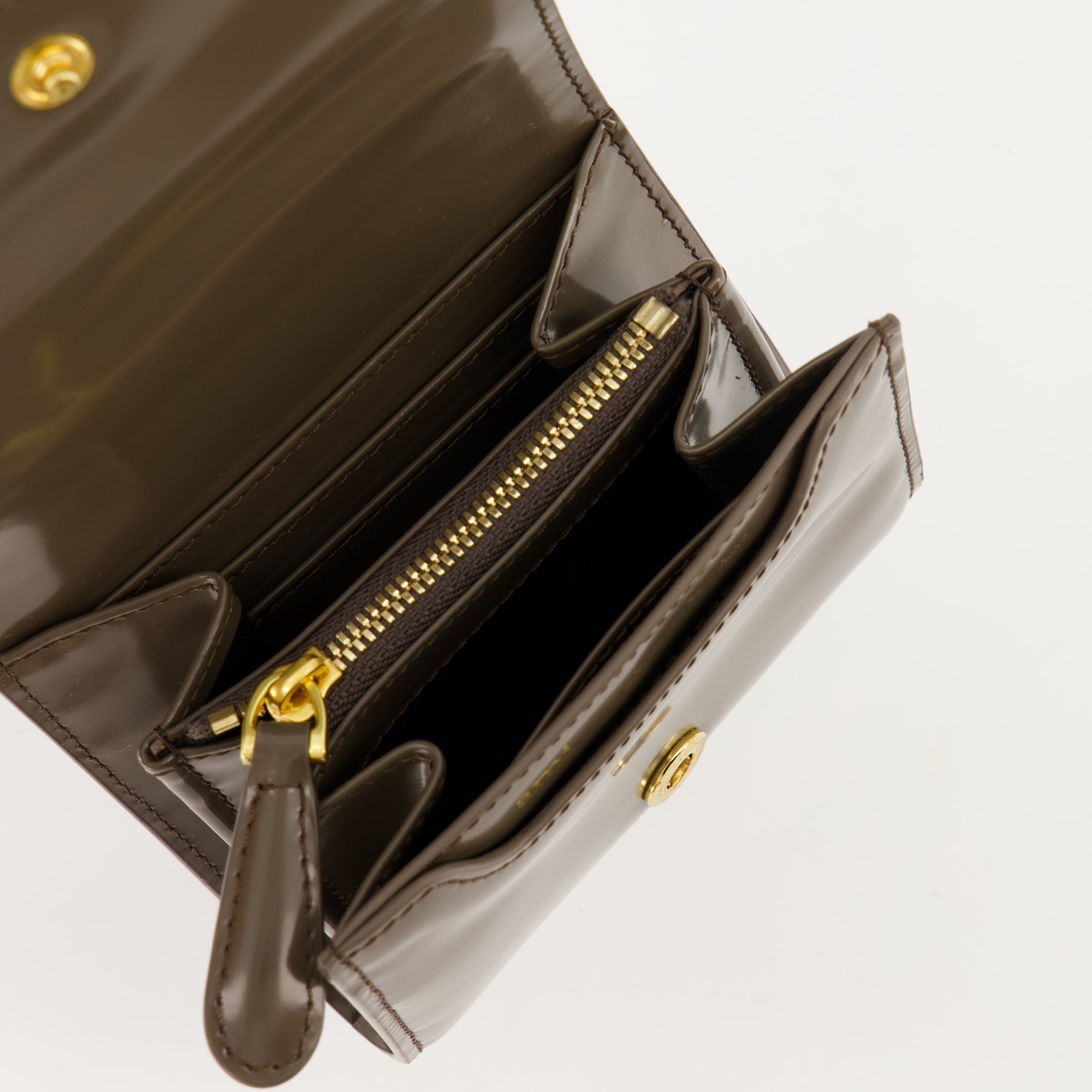 Ami Paris wallet, brown leather wallet, unisex accessories, Autumn-Winter collection, grained leather wallet