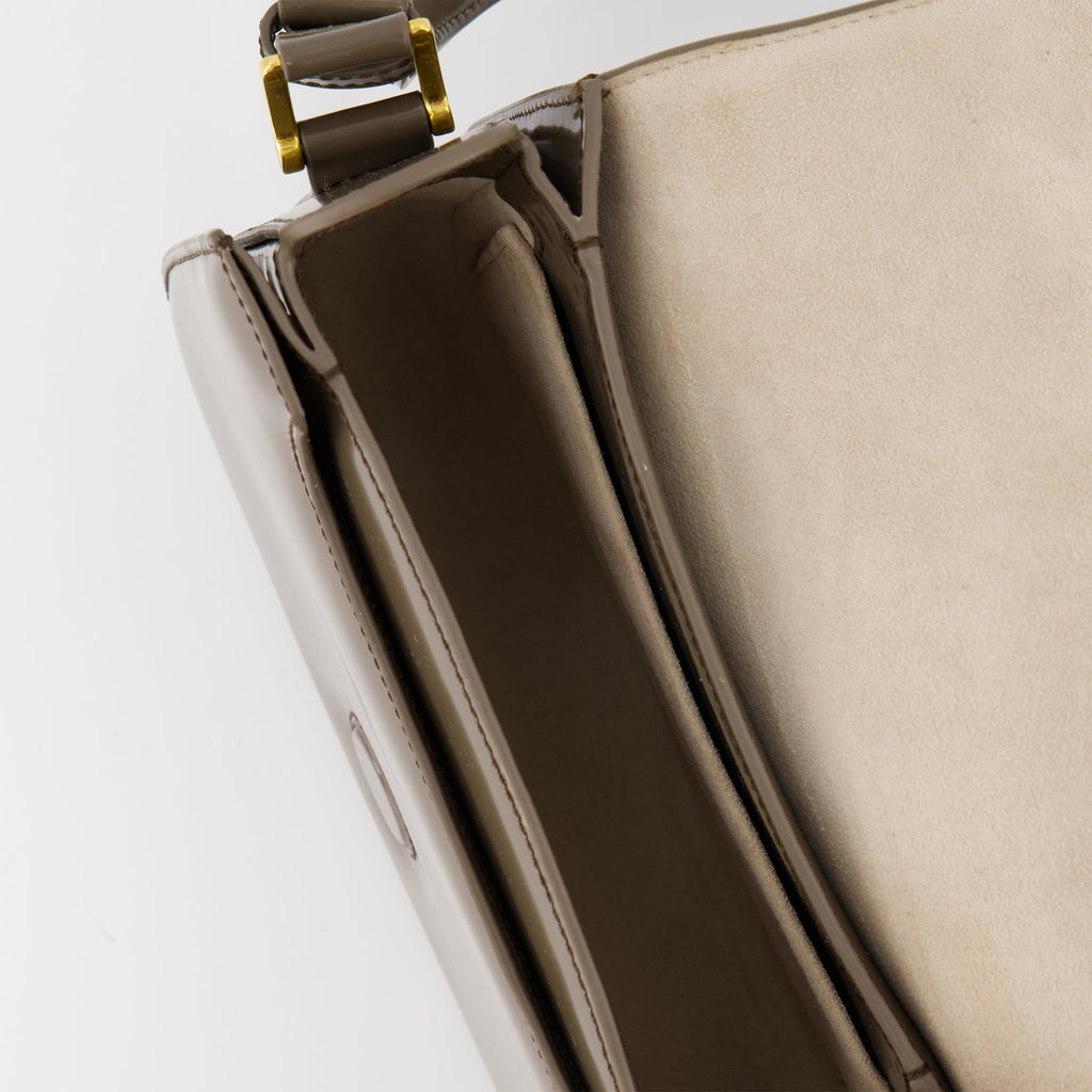 Ami Paris Sac, calf leather bag, magnetic flap bag, adjustable strap bag, unisex leather accessory