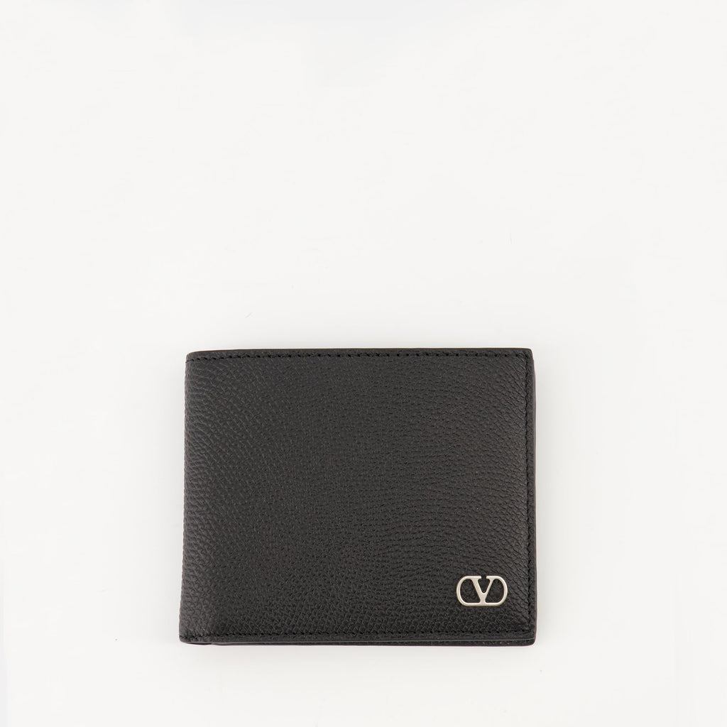 VLogo Card Holder, Valentino Garavani, leather accessories, grained leather wallet, luxury card holder