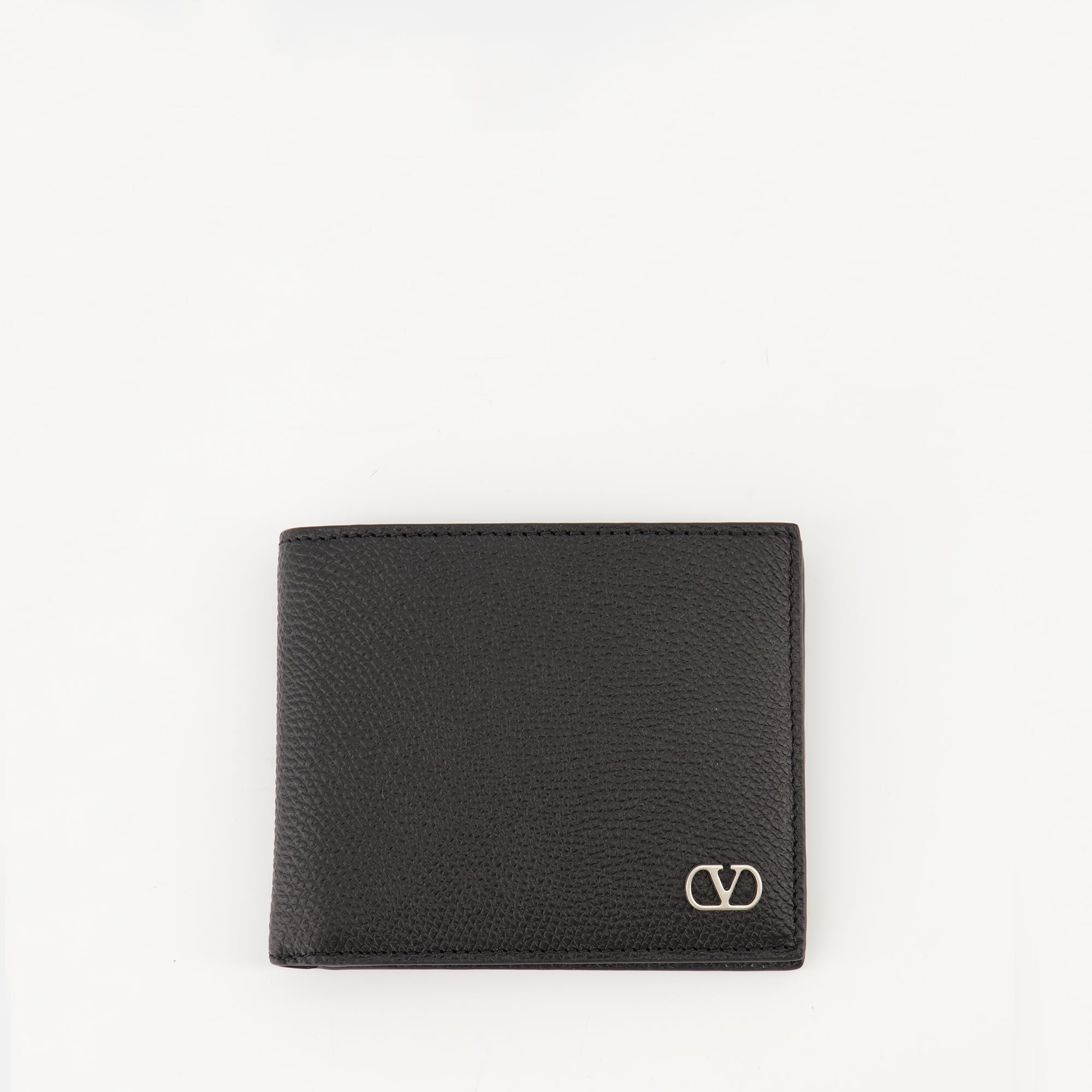 VLogo Card Holder, Valentino Garavani, leather accessories, grained leather wallet, luxury card holder