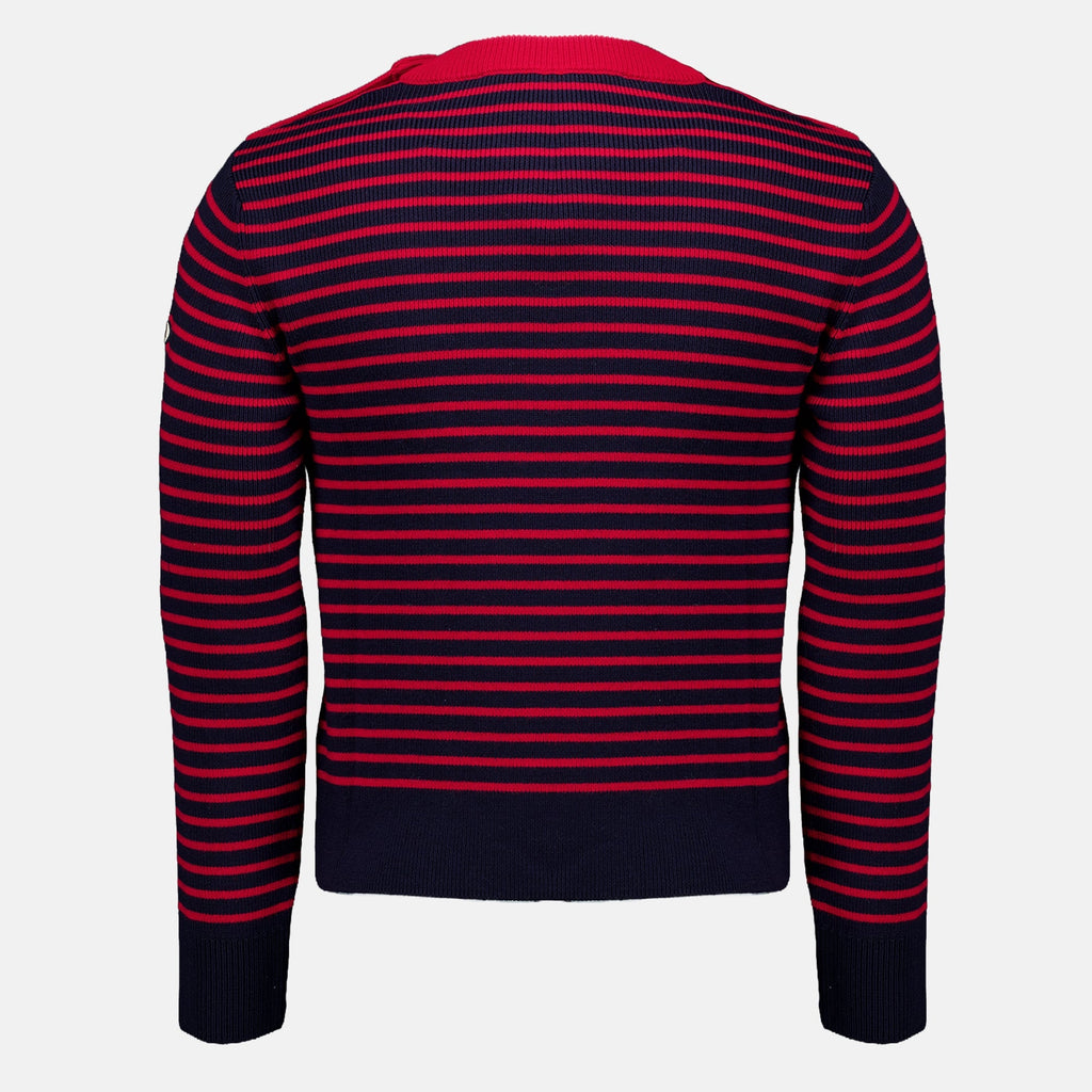 Red Wool Striped Knit Sweater