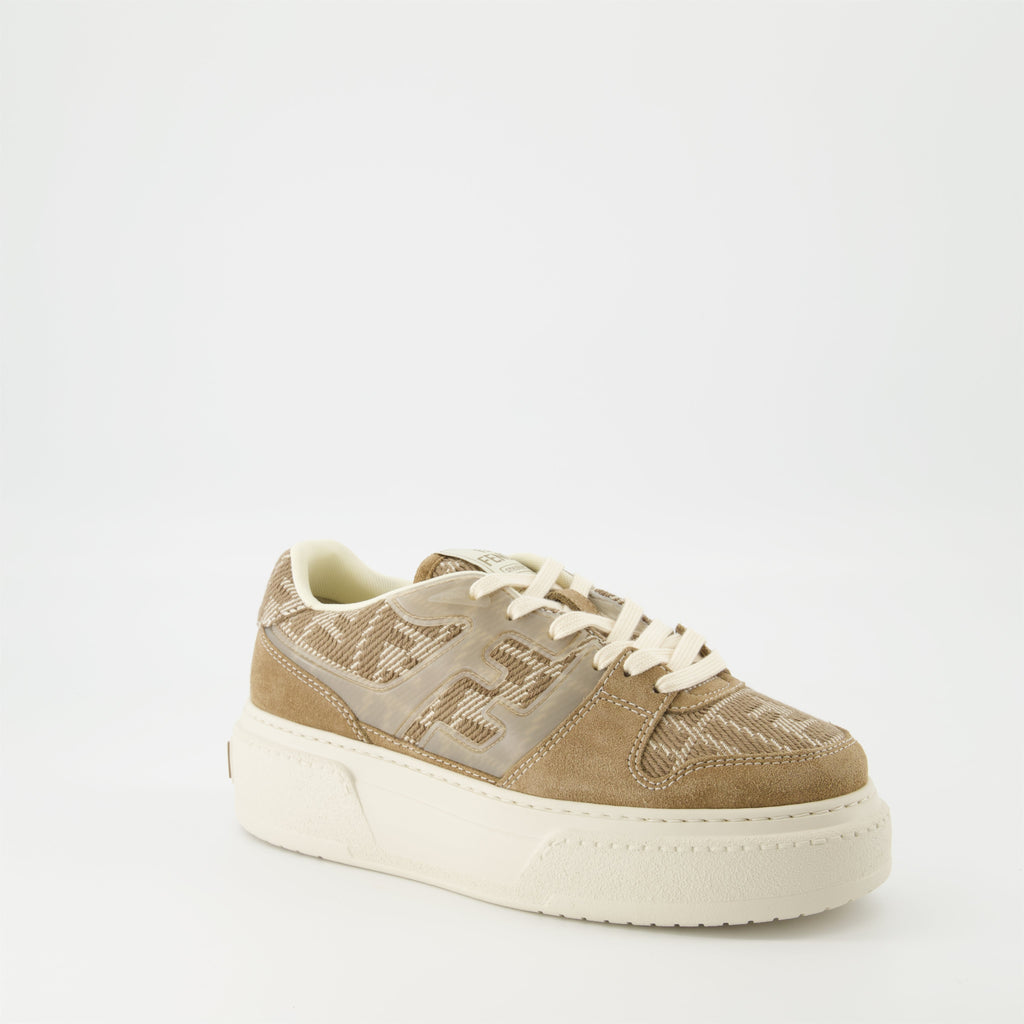 Fendi sneakers, platform sneakers, brown sneakers, casual footwear, modern style