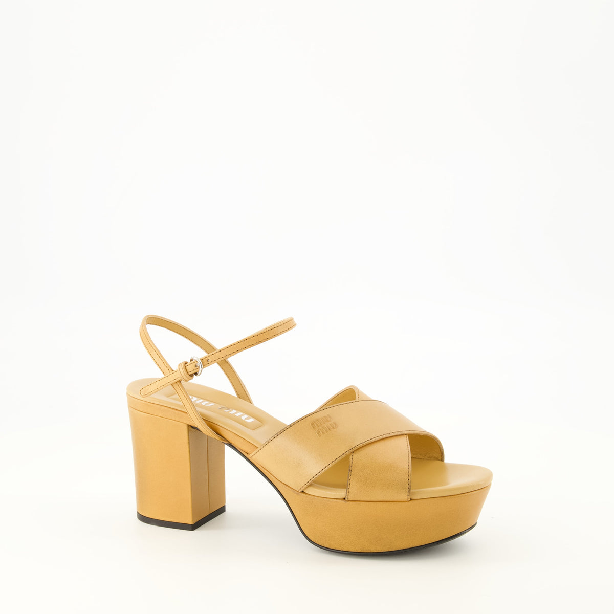 Leather Brown Heeled Sandals