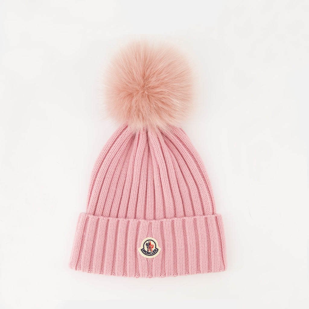 Image of Pom Pom Wool Hat by Moncler for Women - Season Autumn-Winter 2025 - Front View