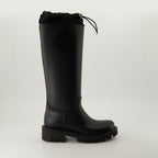 Image of Kickstream Black Rain Boots by Moncler for Women - Season Autumn-Winter 2024 - Right Side View