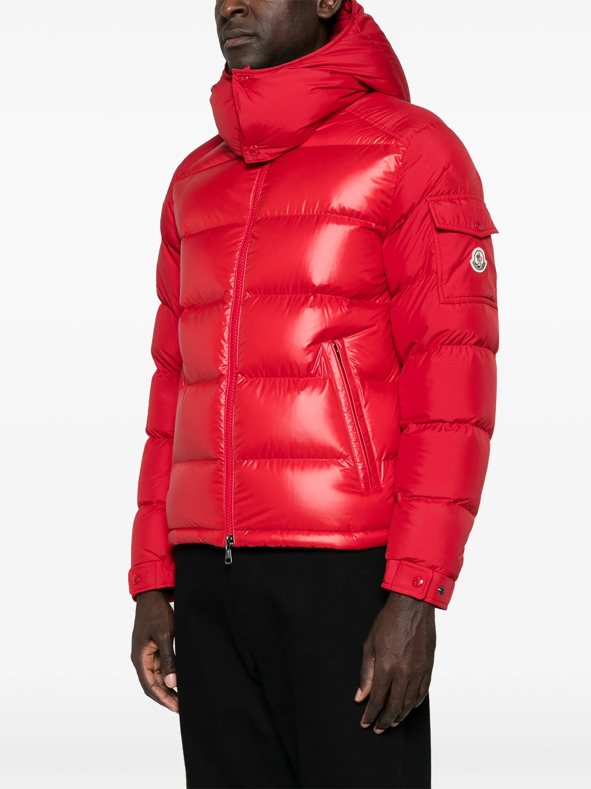 Image of Maya Red Down Jacket by Moncler for Men - Season Autumn-Winter 2026 - Model View 2