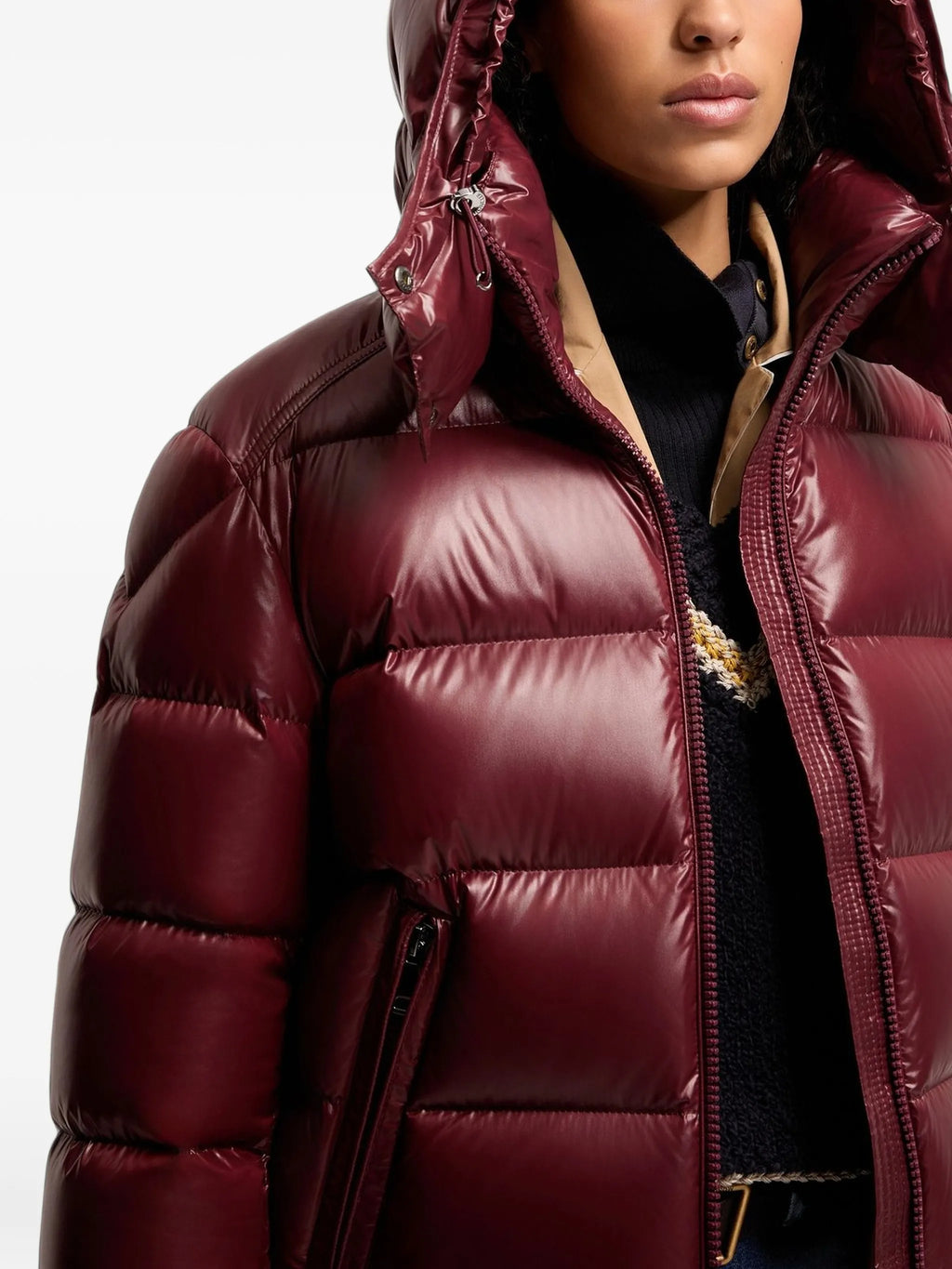 Image of Doudoune Maire Bordeaux by Moncler for Women - Season Autumn-Winter 2026 - Model View 5