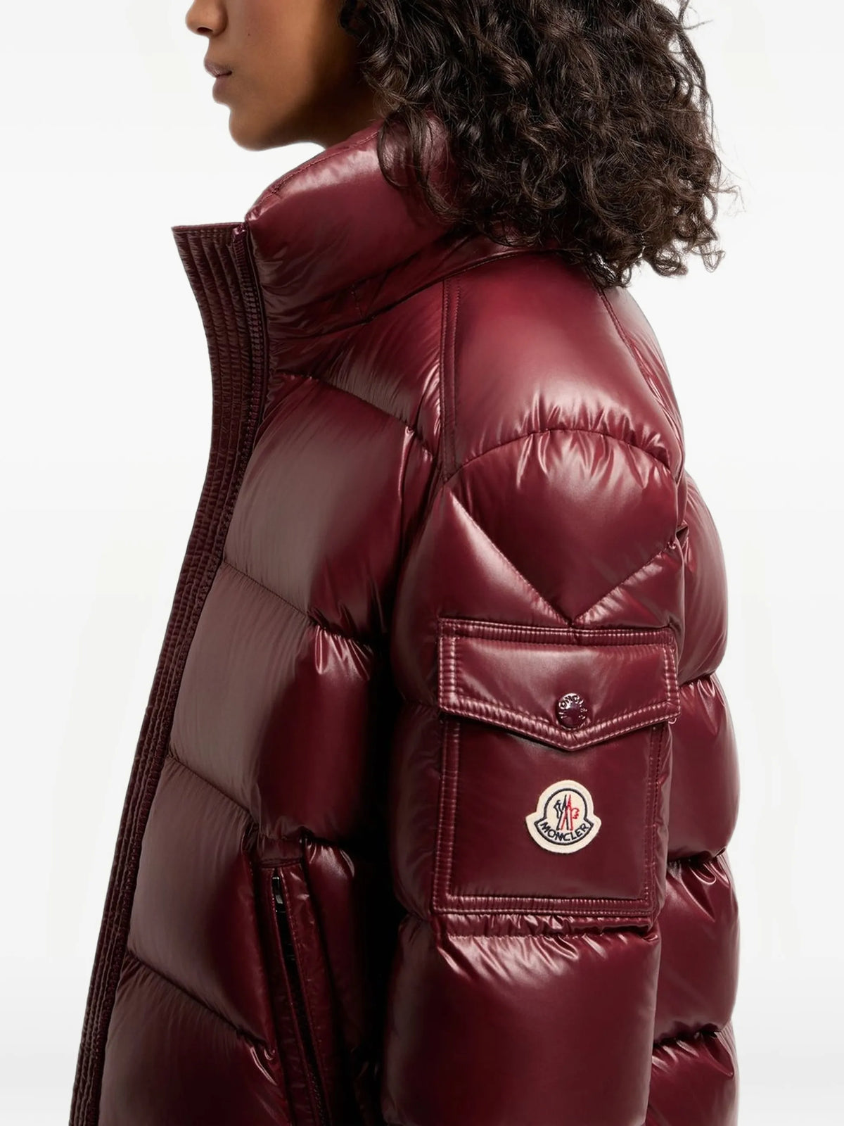 Image of Doudoune Maire Bordeaux by Moncler for Women - Season Autumn-Winter 2026 - Model View 4
