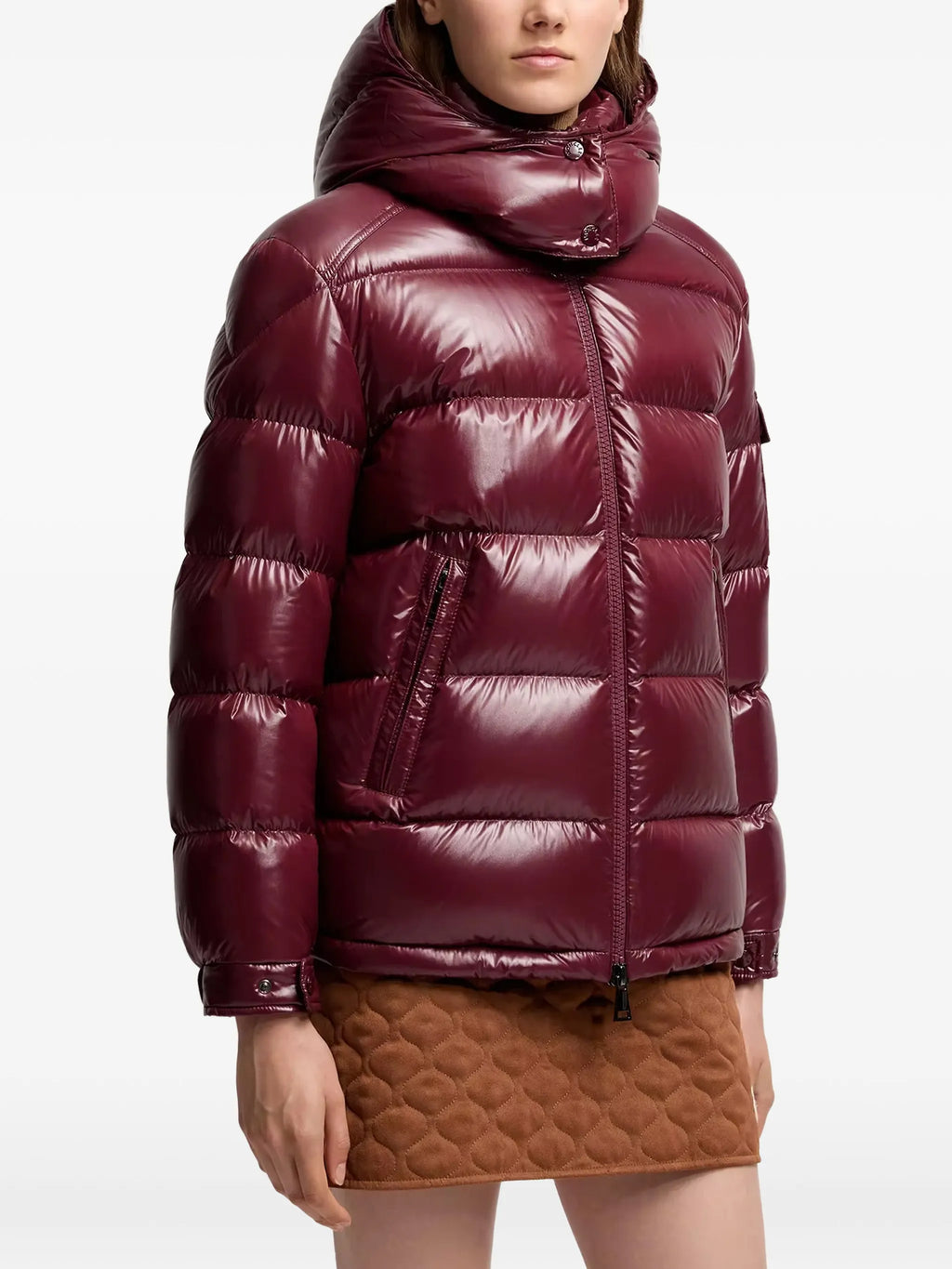 Image of Doudoune Maire Bordeaux by Moncler for Women - Season Autumn-Winter 2026 - Model View 2
