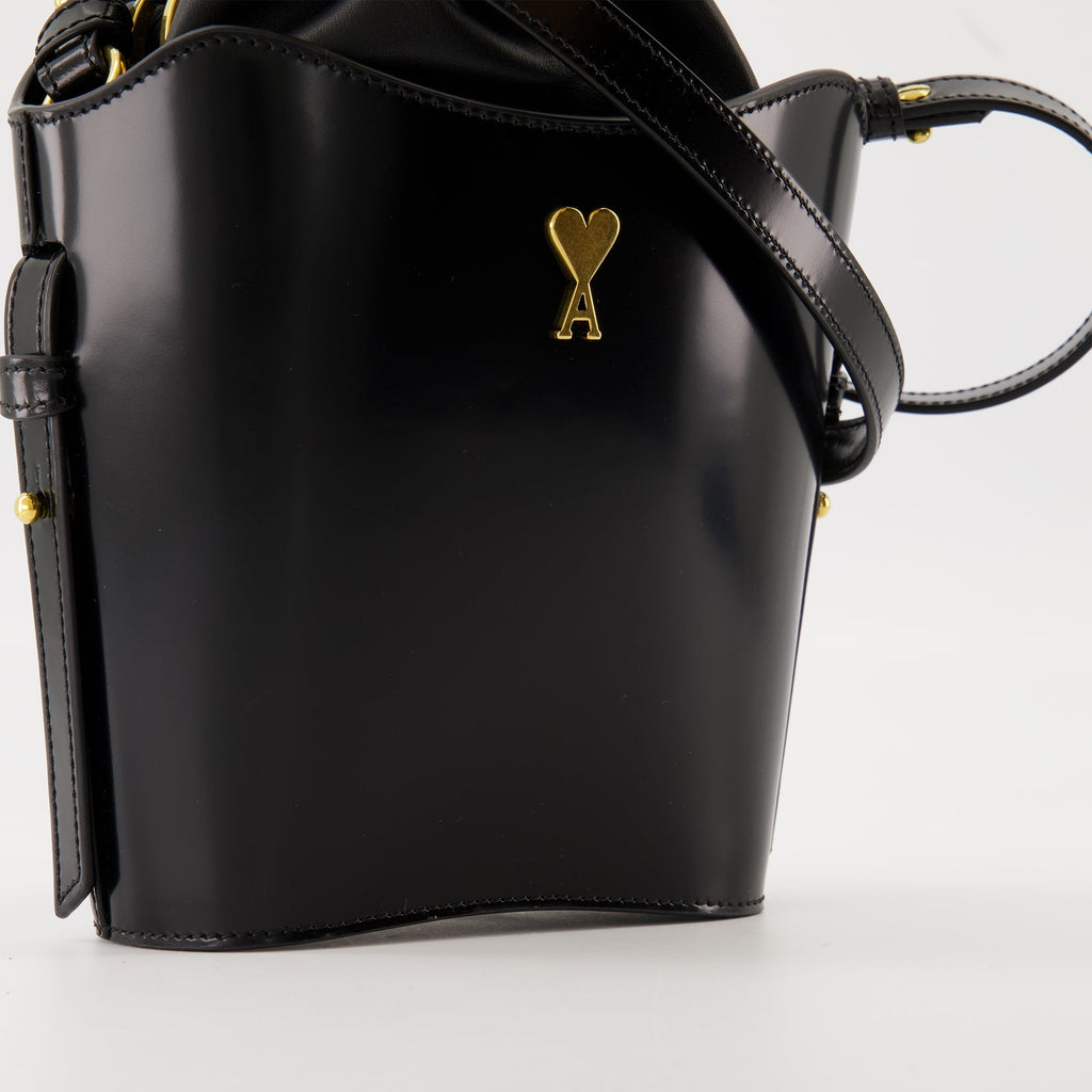 Ami Paris bag, bucket bag, calf leather accessory, autumn winter collection, unisex handbag