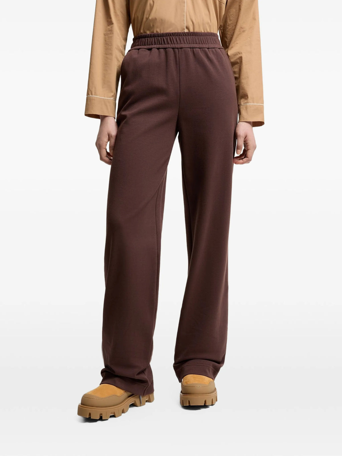 Image of Brown Sweatpants by Moncler for Women - Season Autumn-Winter 2026 - Model View 2
