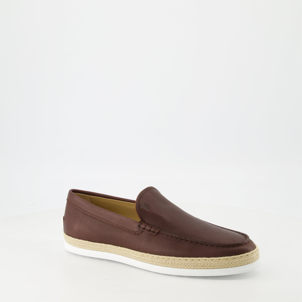 leather moccasins, Tod's shoes, brown moccasins, stylish footwear, artisanal leather shoes