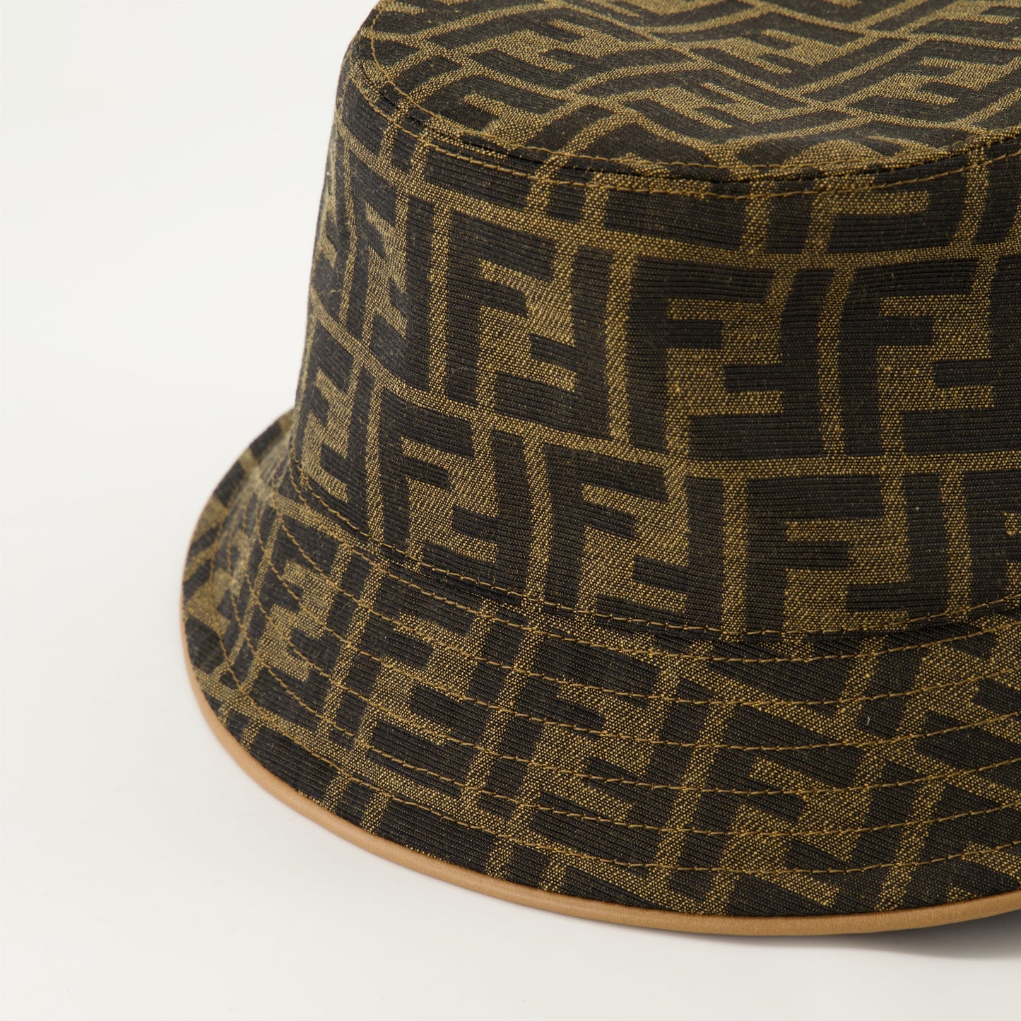 FF pattern, bucket hat, brown hat, Fendi accessory, Spring-Summer 2024