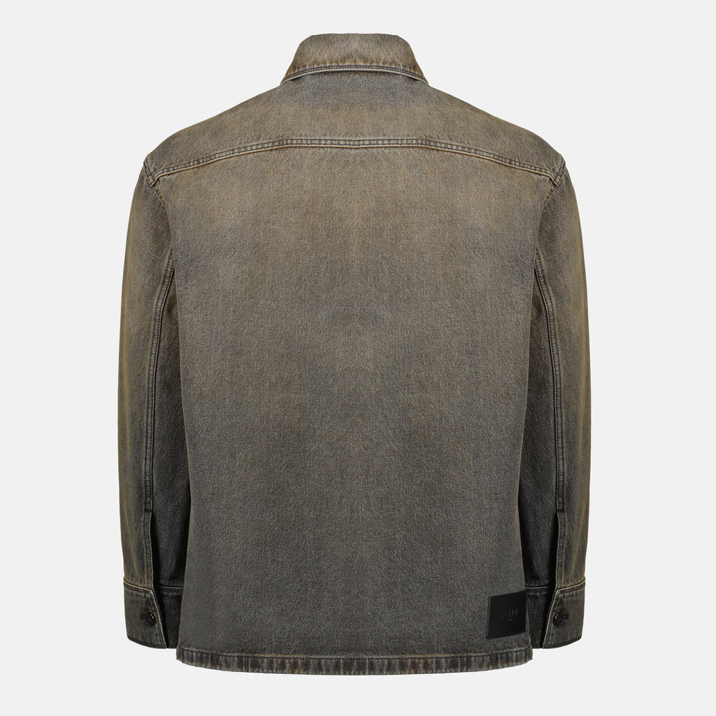 grey denim shirt, Fendi shirt, men's fashion, Autumn-Winter 2025, designer apparel