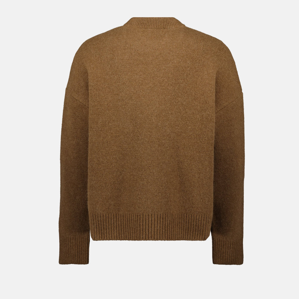 Ami Paris sweater, unisex wool pullover, Ami de Coeur, brown sweater, Autumn-Winter 2025