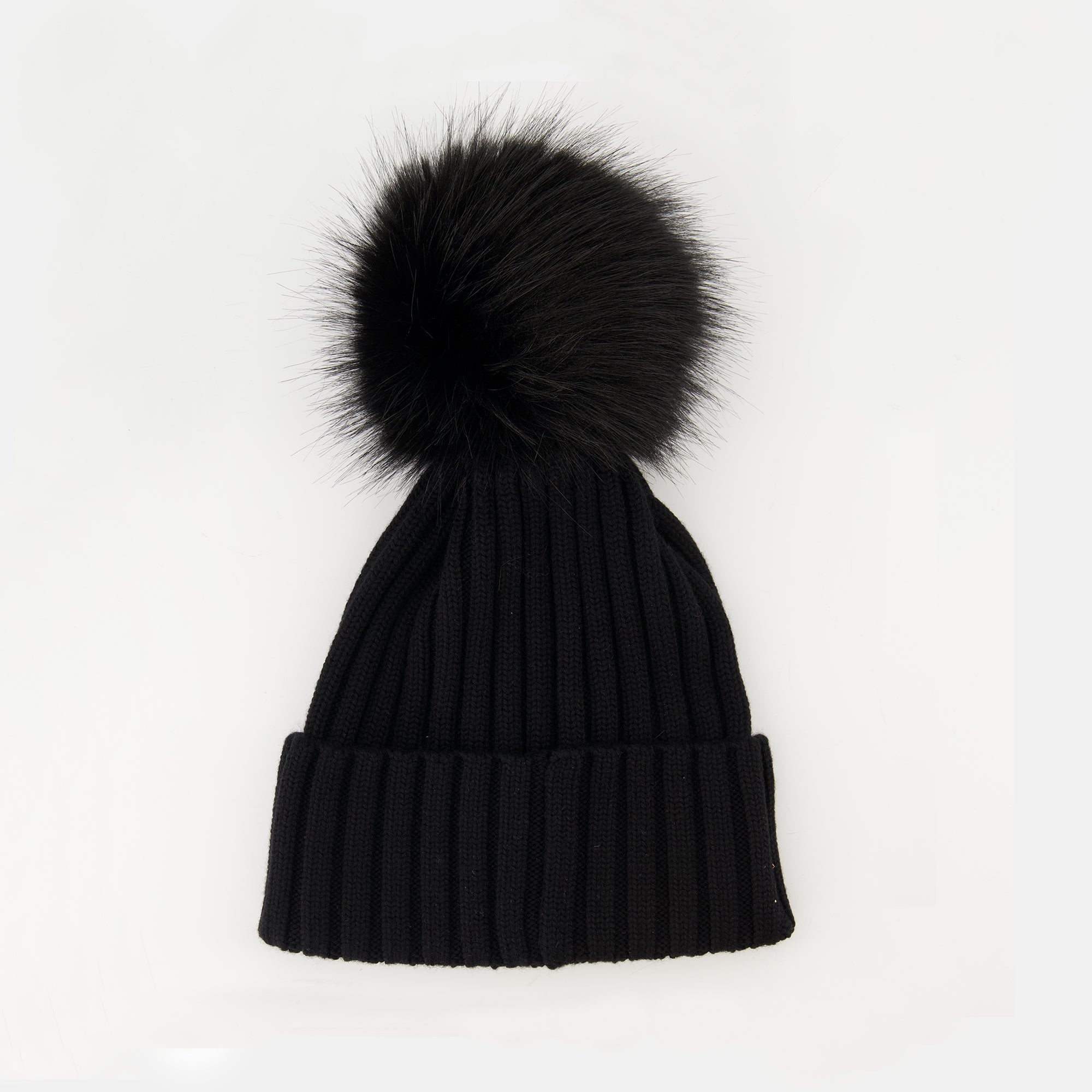 Moncler beanie, wool hat, autumn winter accessory, black pom pom, luxury headwear
