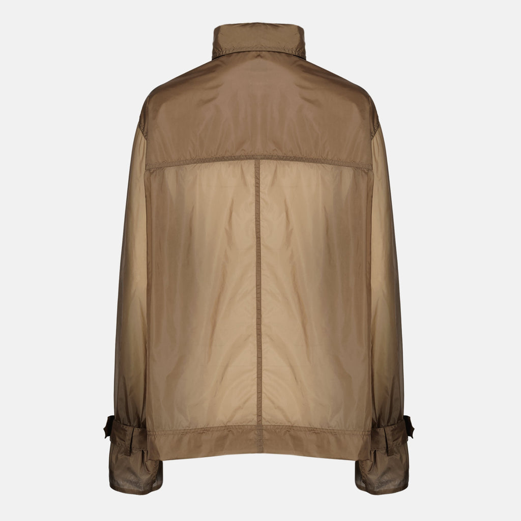Blouse à Lavallière en Nylon Marron