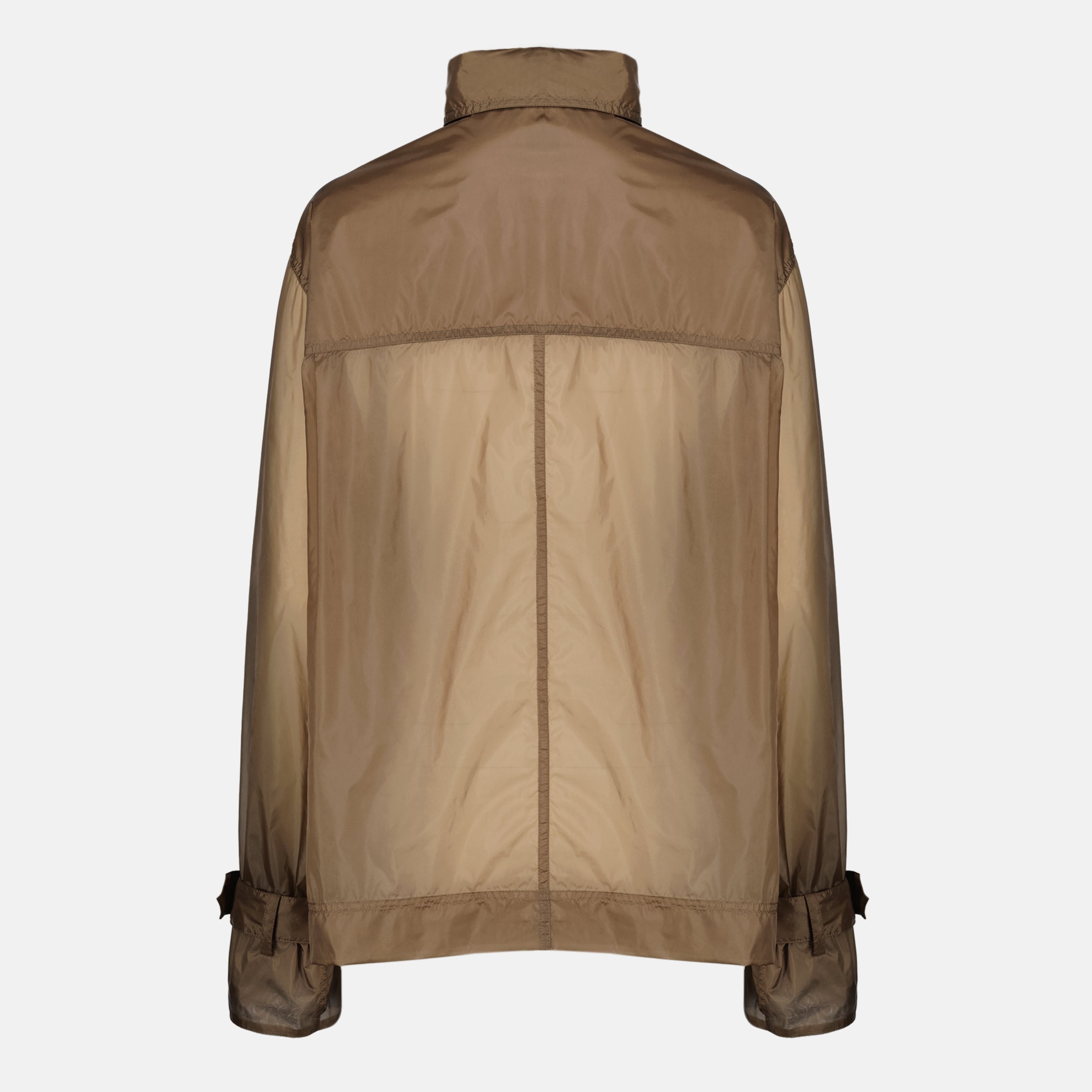 Blouse à Lavallière en Nylon Marron